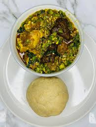 Okro soup, swallow with Goatmeat